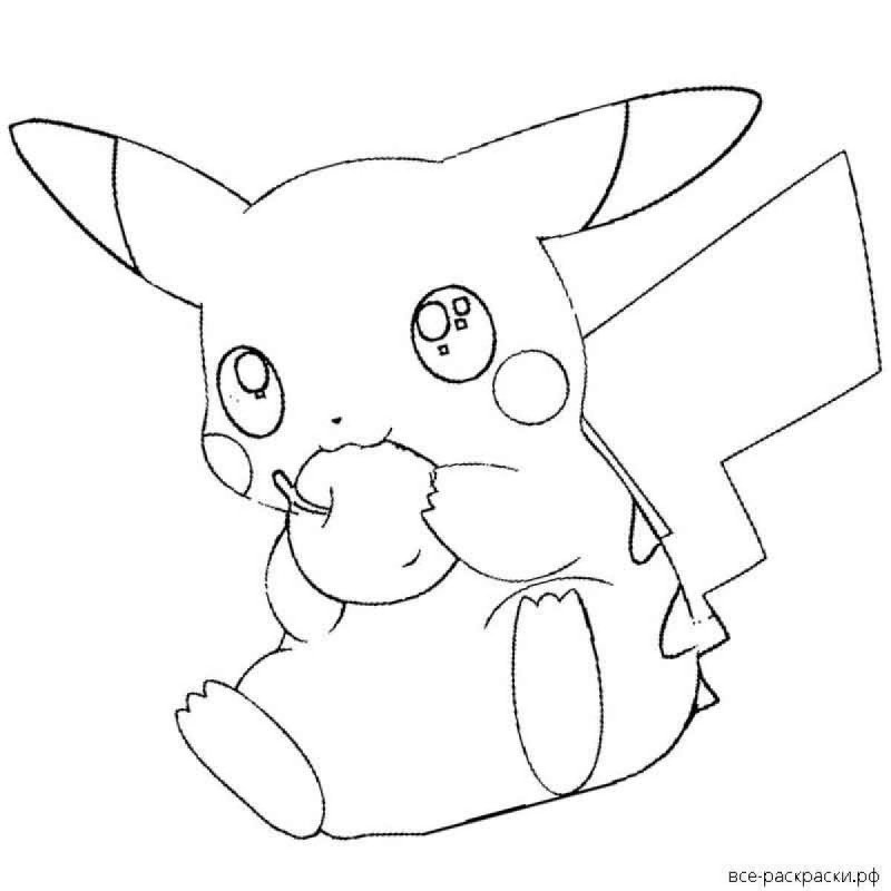 Пикачу раскраска для детей