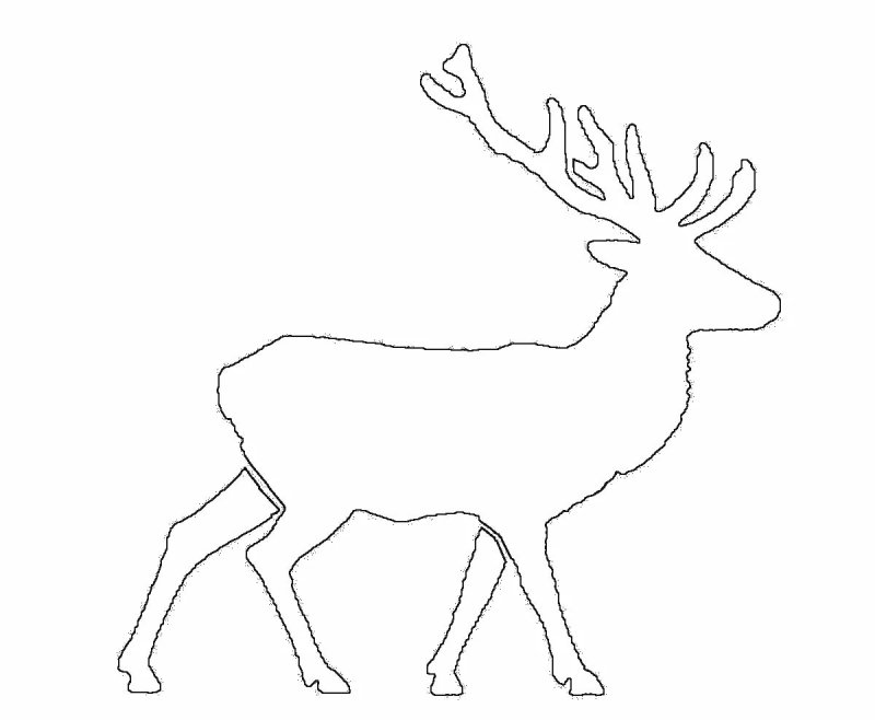 Новогодний олень трафарет