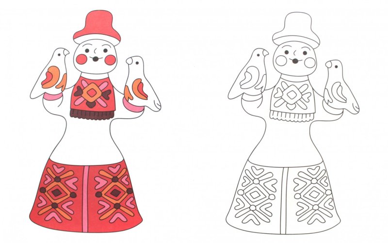 Каргопольская глиняная игрушка рисунок