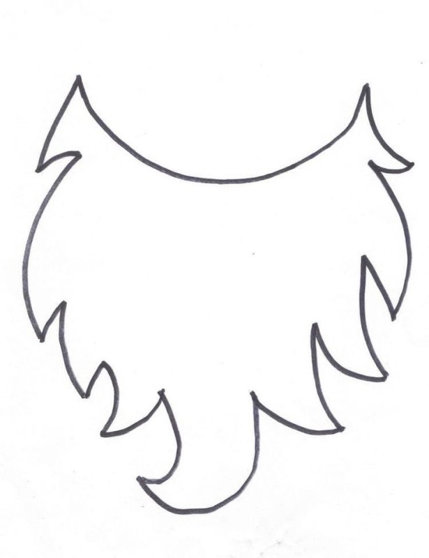 Борода Деда Мороза трафарет