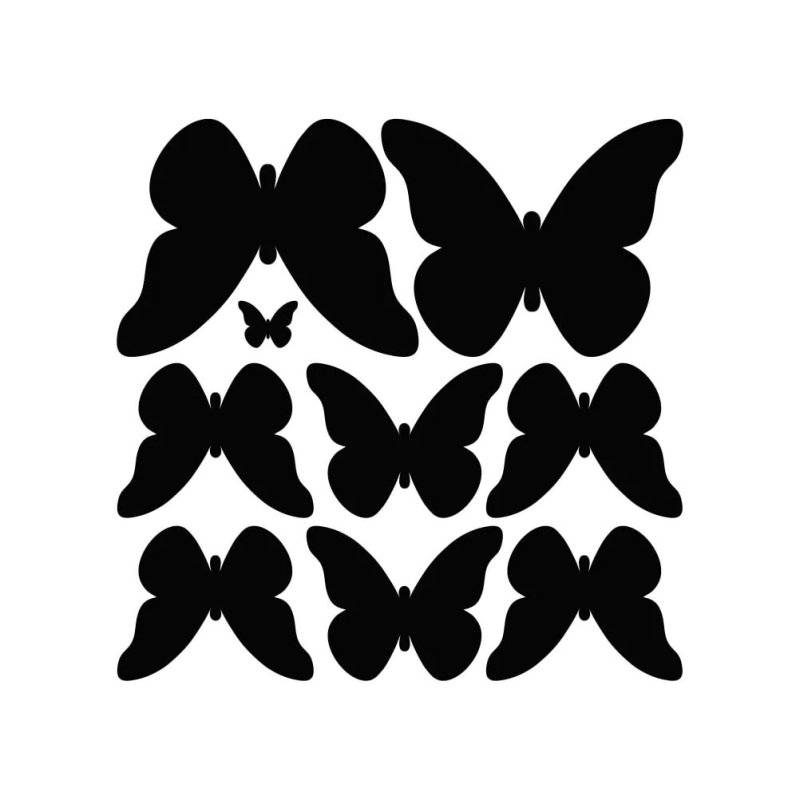 Трафареты бабочек для декора стены