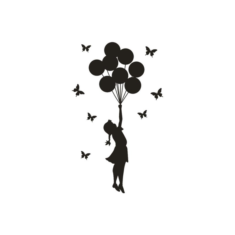 Трафарет девочка с шарами