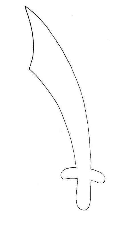 Сабля пирата трафарет