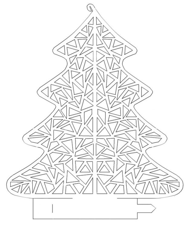 Вытынанки елочки объемные