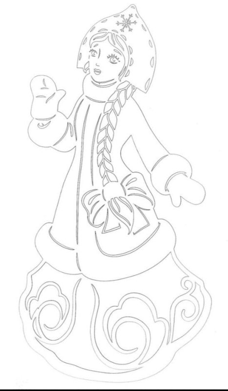 Вытынанки лицо Снегурочки