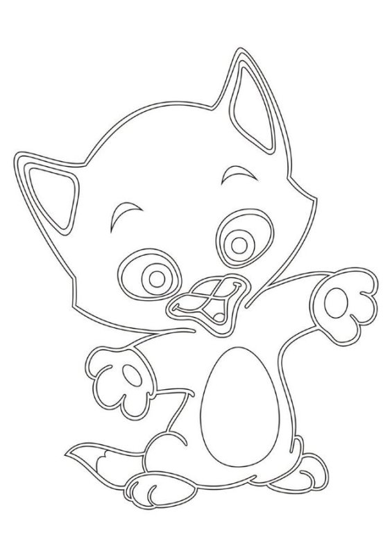 Шаблон кота для рисования