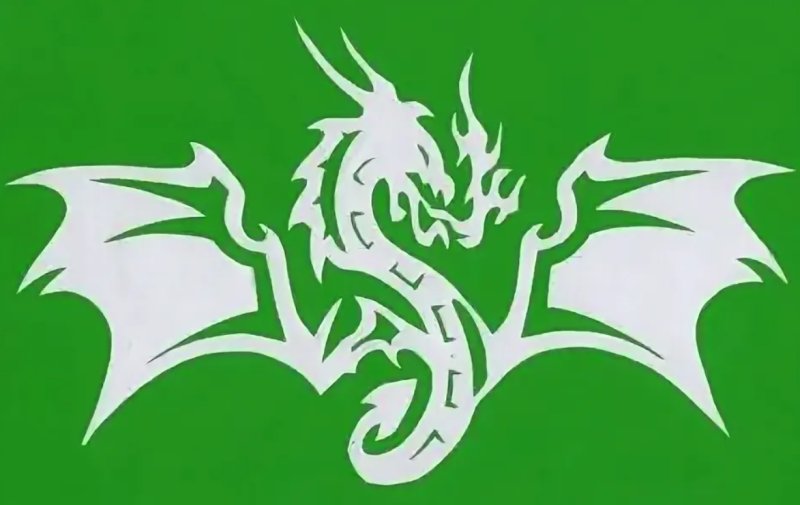 Трафарет дракона на окно