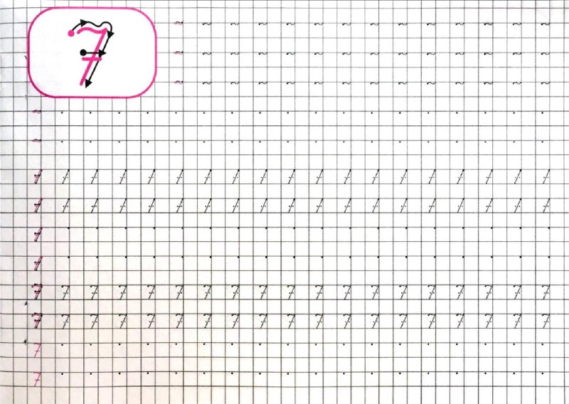 Каллиграфия цифры-прописи