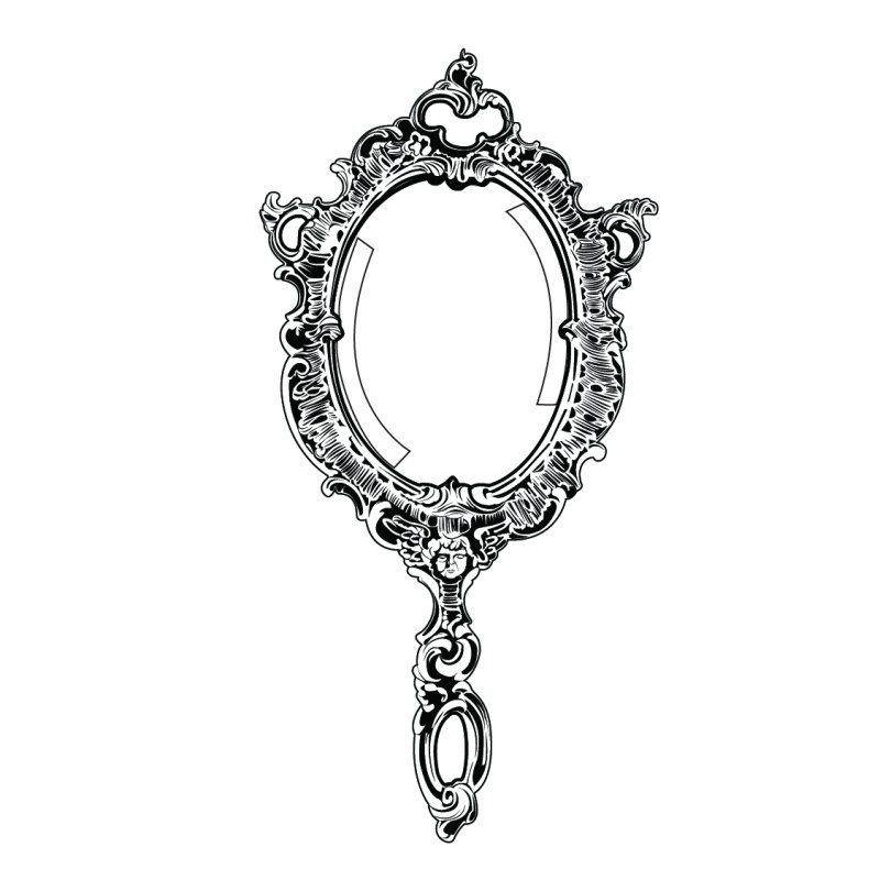 Раскраска зеркало с ручкой