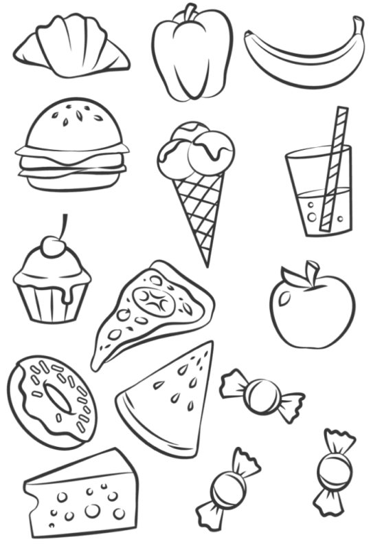 Продукты раскраска для детей