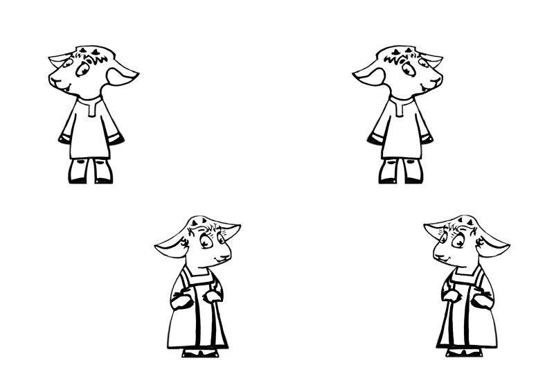 Раскраска из сказки волк и семеро козлят