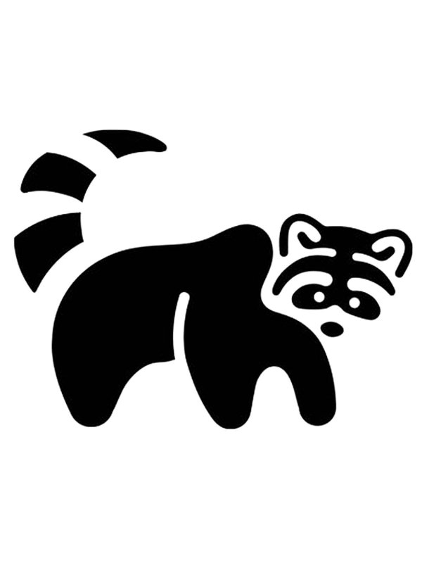 Трафарет енота для вырезания