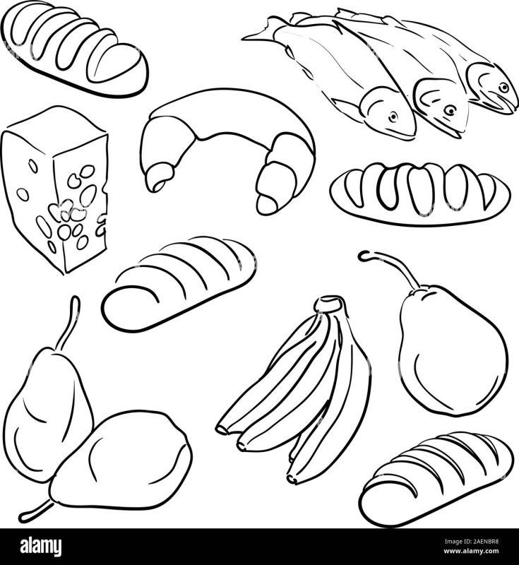 Раскраска полезных продуктов для детей