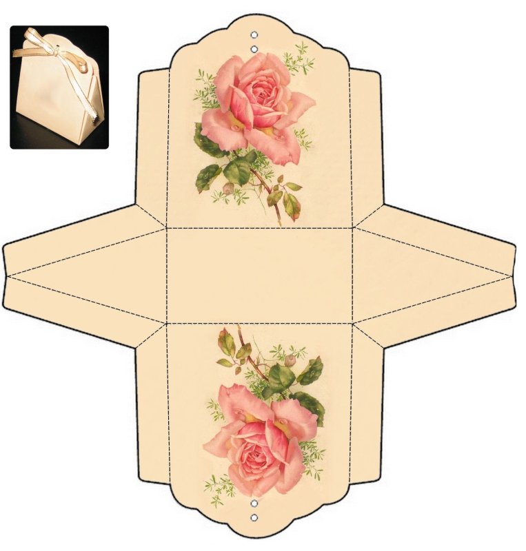 Развёртка коробочки для подарка