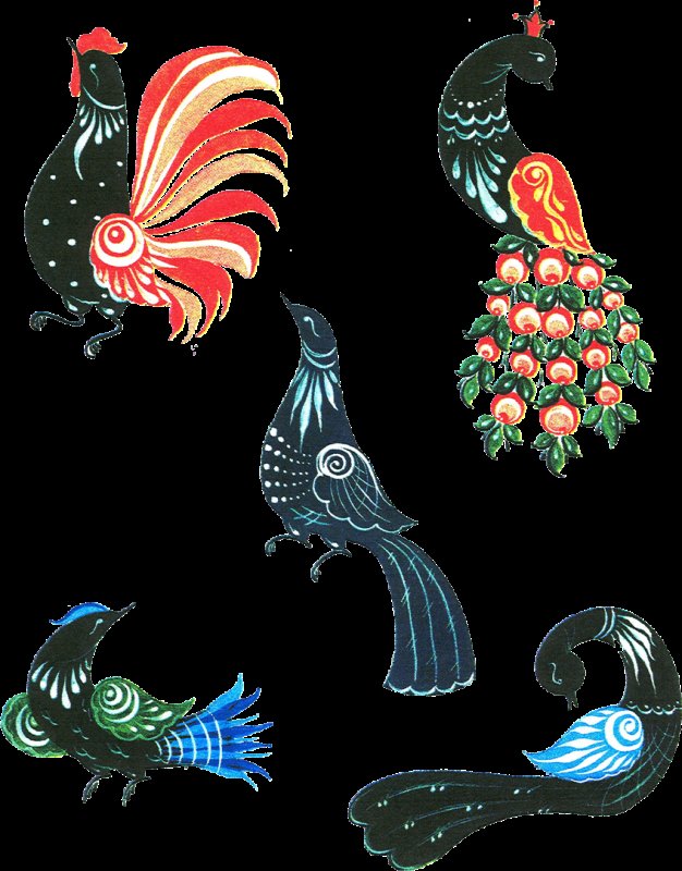 Городецкая роспись птица