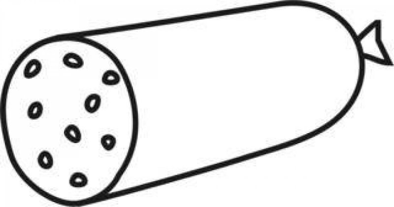 Раскраска для малышей колбаса