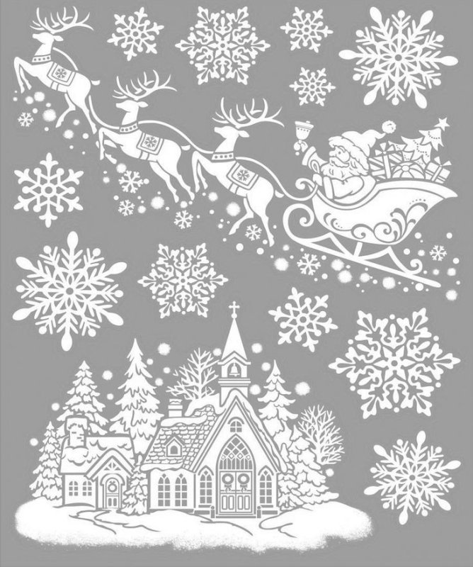 Узоры на окна к новому году