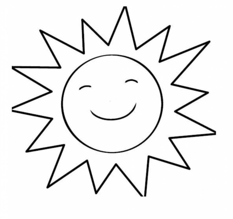 Солнышко раскраска для детей