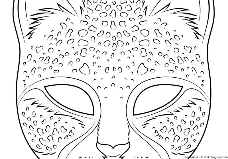 Раскраска маска для девочек на лицо