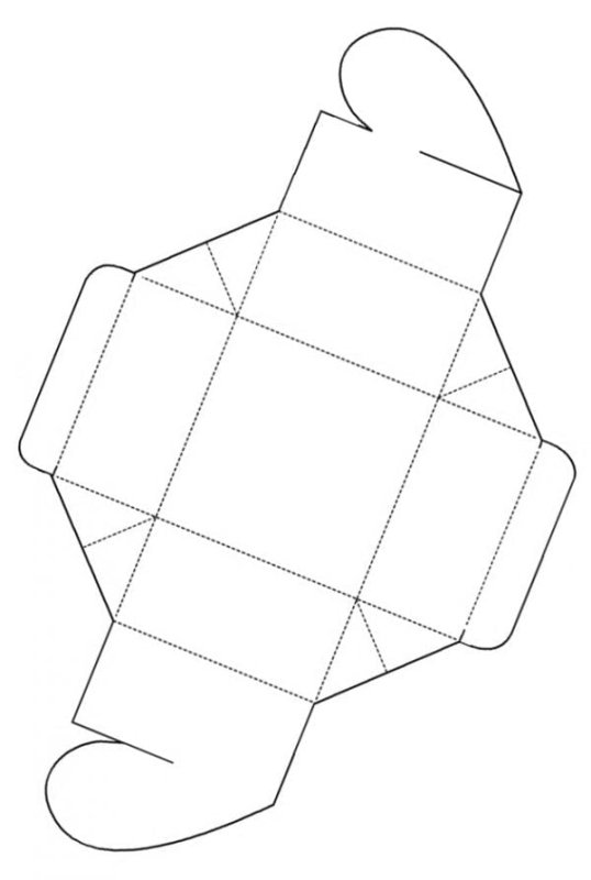 Развертка коробочка упаковка подарков