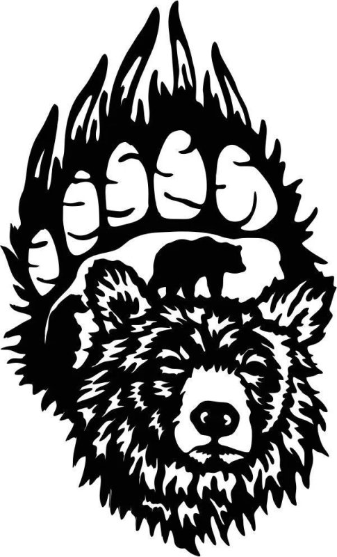 Медвежья лапа трафарет