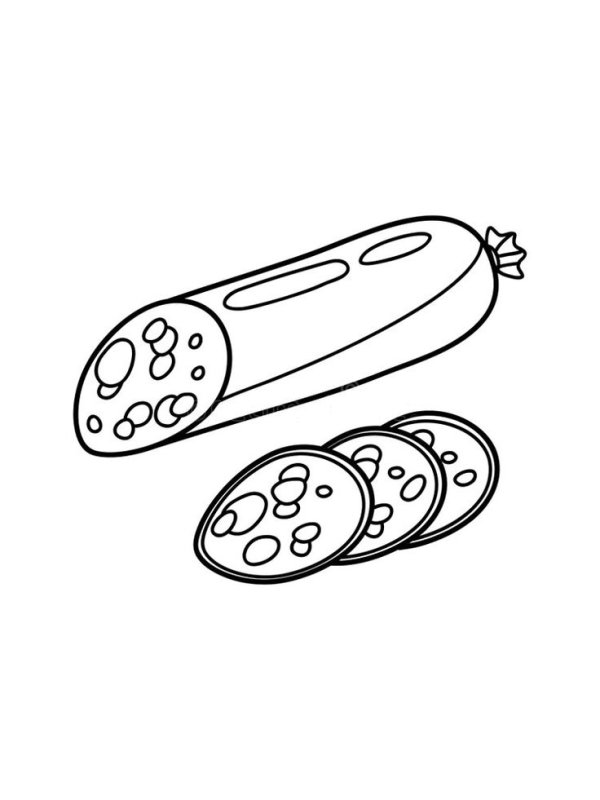 Колбаса раскраска