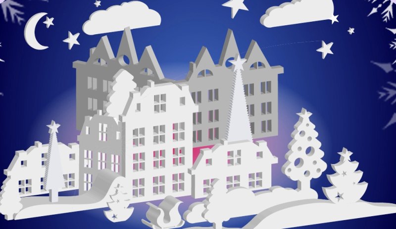 Город из пенопласта на новый год