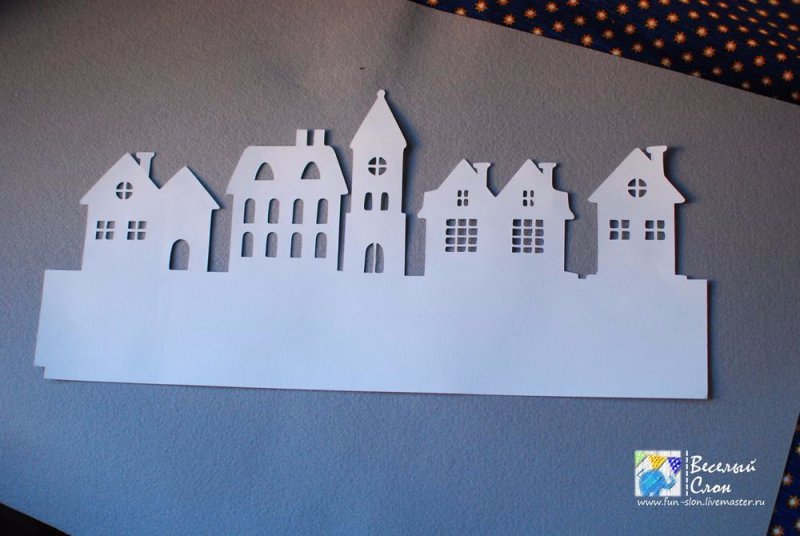 Новогодние домики на подоконник