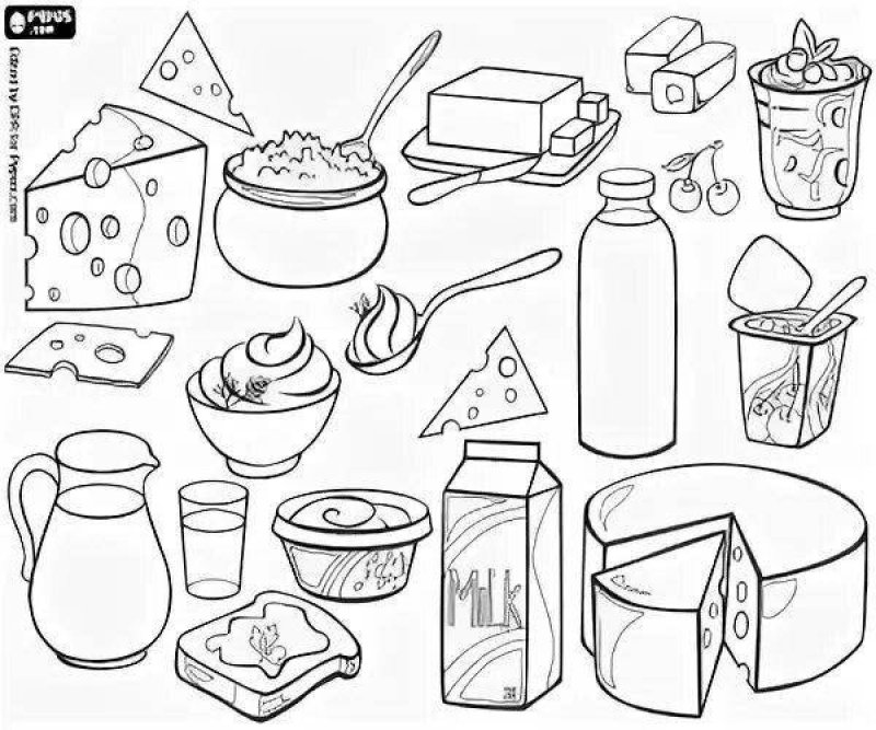 Продукты раскраска для детей