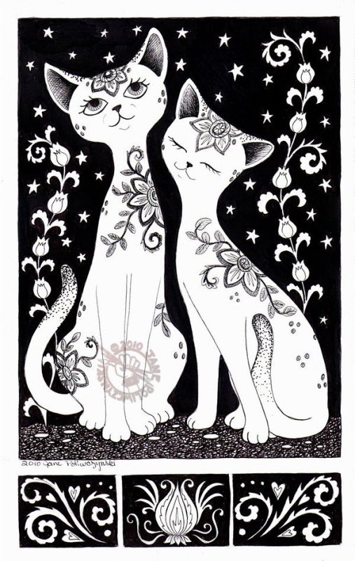 Точечная роспись кот трафареты