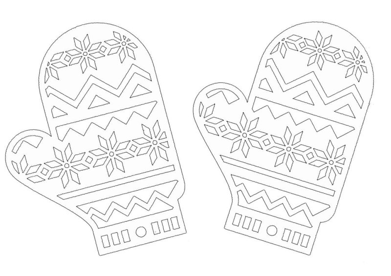 Трафареты на окна новогодние варежка