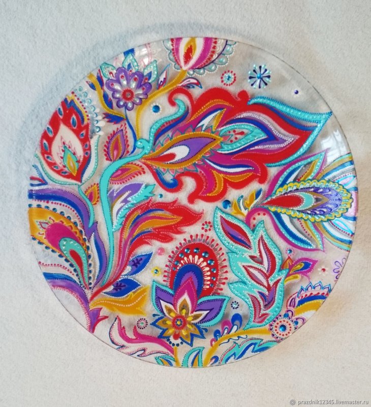 Роспись тарелок акриловыми красками