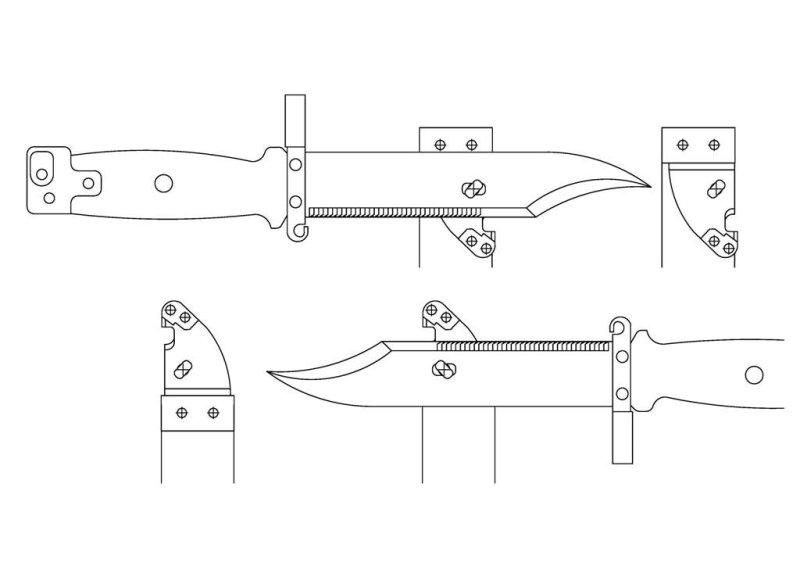 Штык нож 6х5 чертеж