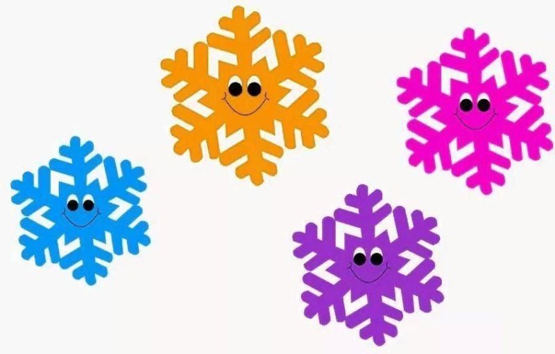 Снежинки на окна цветные