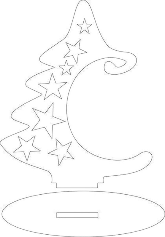Трафарет елки для вырезания