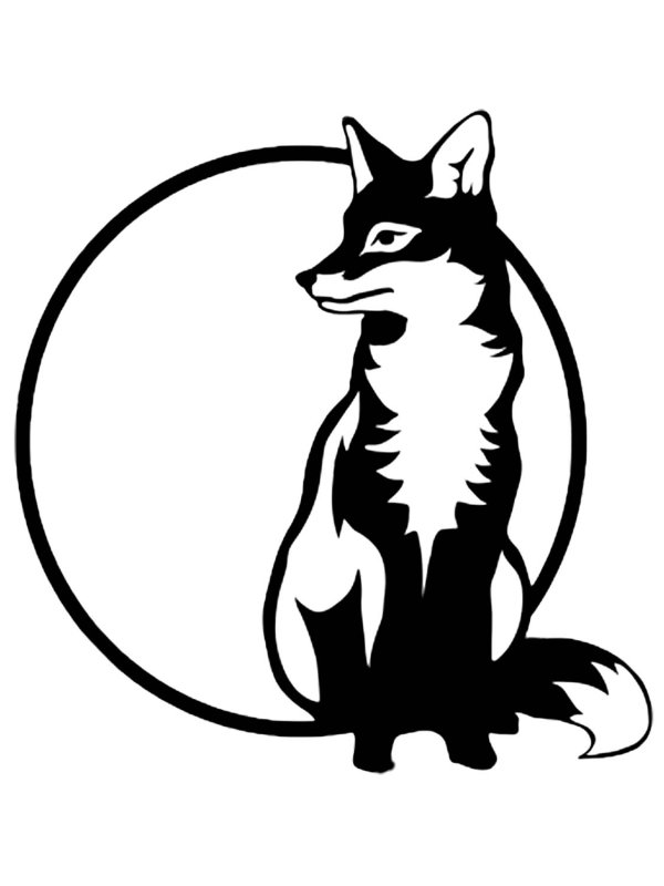 Лиса черно белая