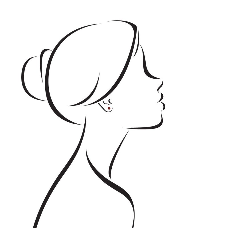 Контур женского лица в профиль