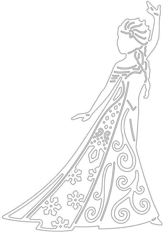 Эльза трафарет для вырезания