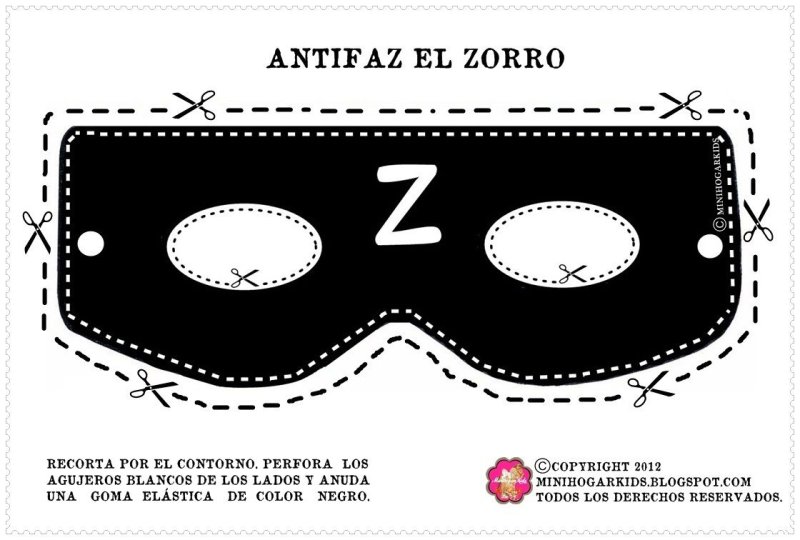 Маска зорро шаблон