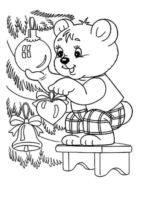 Раскраска. Медвежонок