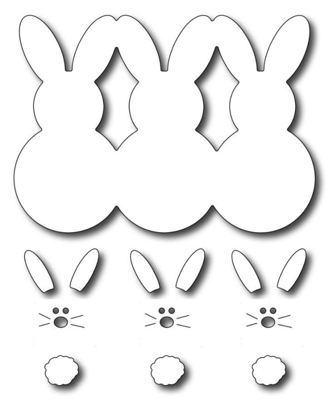 Пасхальный зайчик трафарет