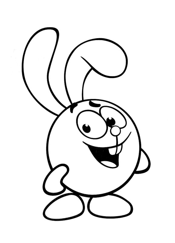 Крош Смешарики черно белый