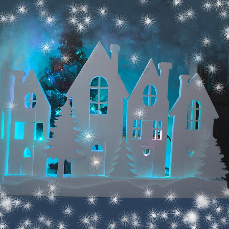 Новогодние домики из пенопласта