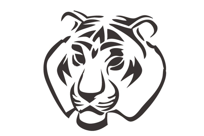 Морда тигра трафарет