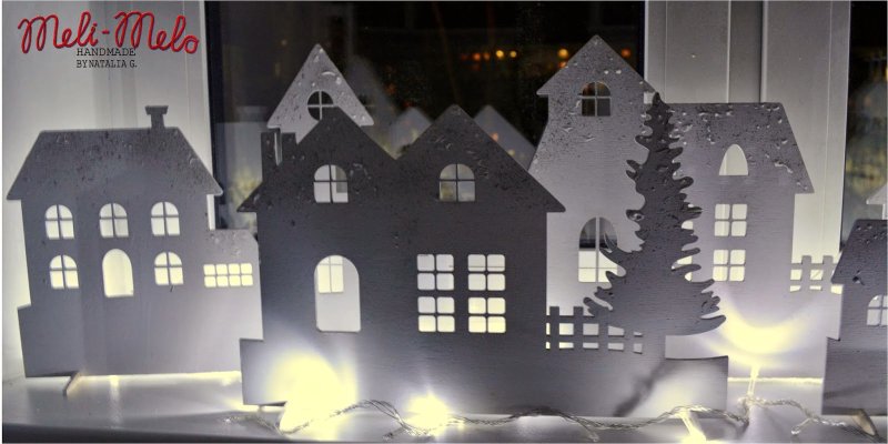 Новогодние бумажные домики с подсветкой