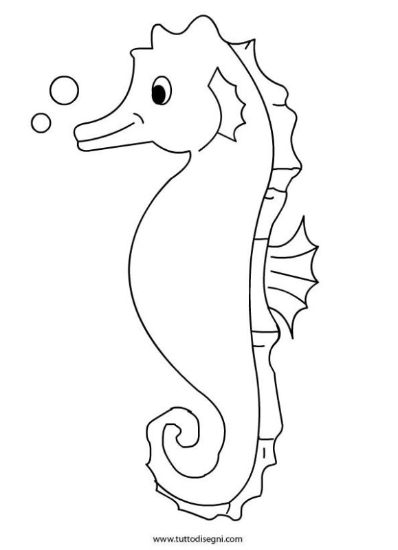 Морской конек трафарет