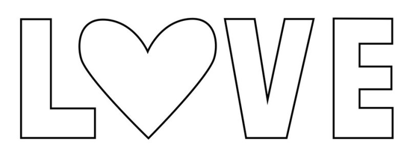 Трафарет Love для вырезания