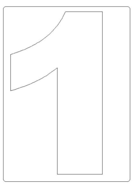 Цифра 1 трафарет