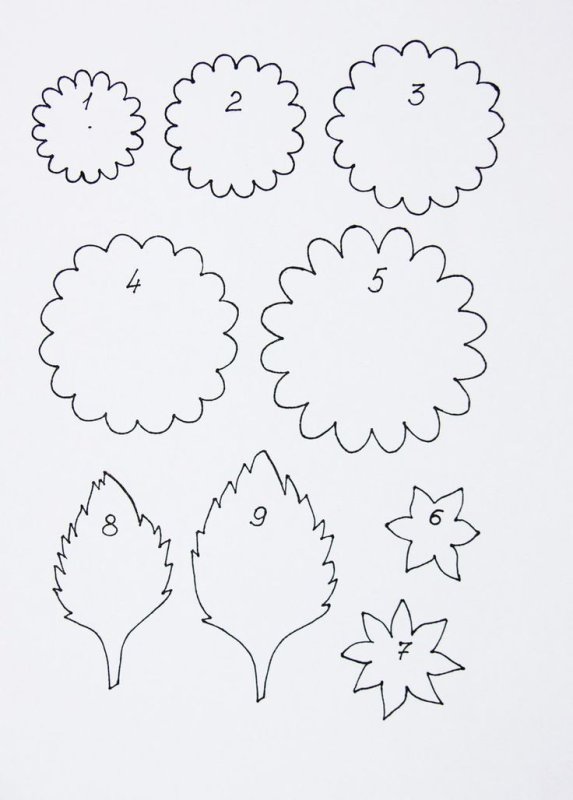 Шаблоны цветов для поделок
