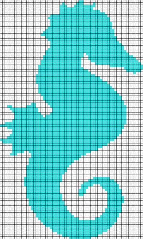 Силуэт морского конька для вырезания